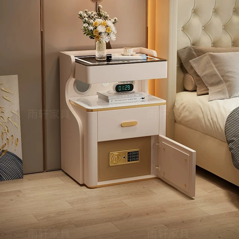 Bluetooth Beige Night Stand Farmhouse Dopamine Storage Designer Bedside Tables Japanese Room Mesita De Noche Furniture Home