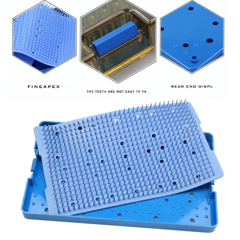 4 sizes available Sterilization Tray Case with Silicone Mat Sterilization Box Autoclavable Disinfection Box