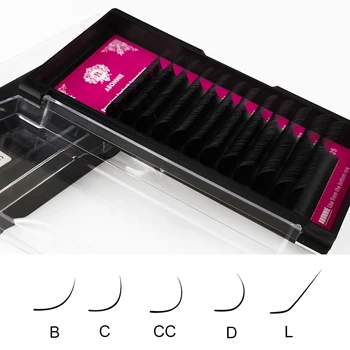 Abonnie L Curl Klasik Bireysel Kirpik Uzantıları Kabarık Hacimli Kirpikler Tüm Ebatlara Tedarik Cilios L