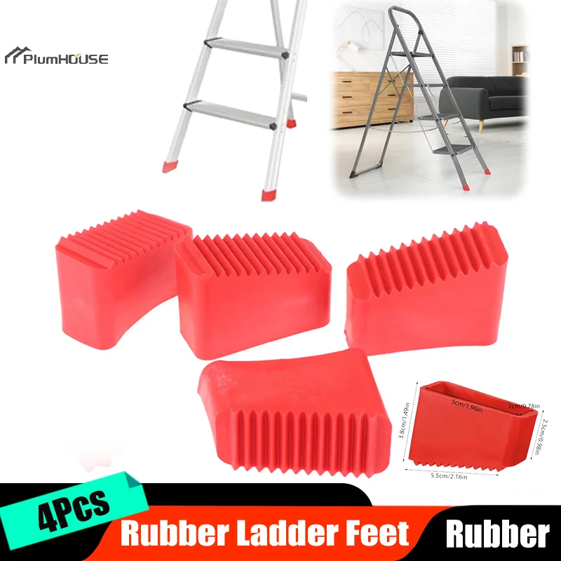 4Pcs Step Ladder Feet Covers Versatile Ladder Leg Cover Non-Skid Rubber Ladder Foot Pad Insulating Foot Sleeve