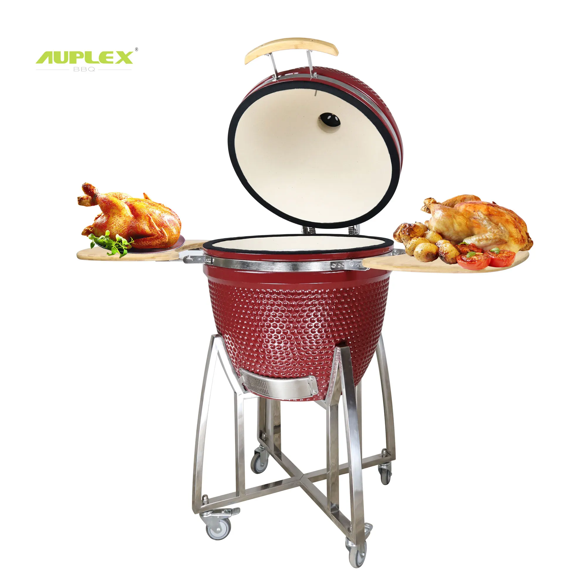 

Auplex XXL 23.5 Inch Ceramic Kamado Adjustable Outdoor Charcoal BBQ Smoker for Kitchen Party Christmas Barbeque Grills