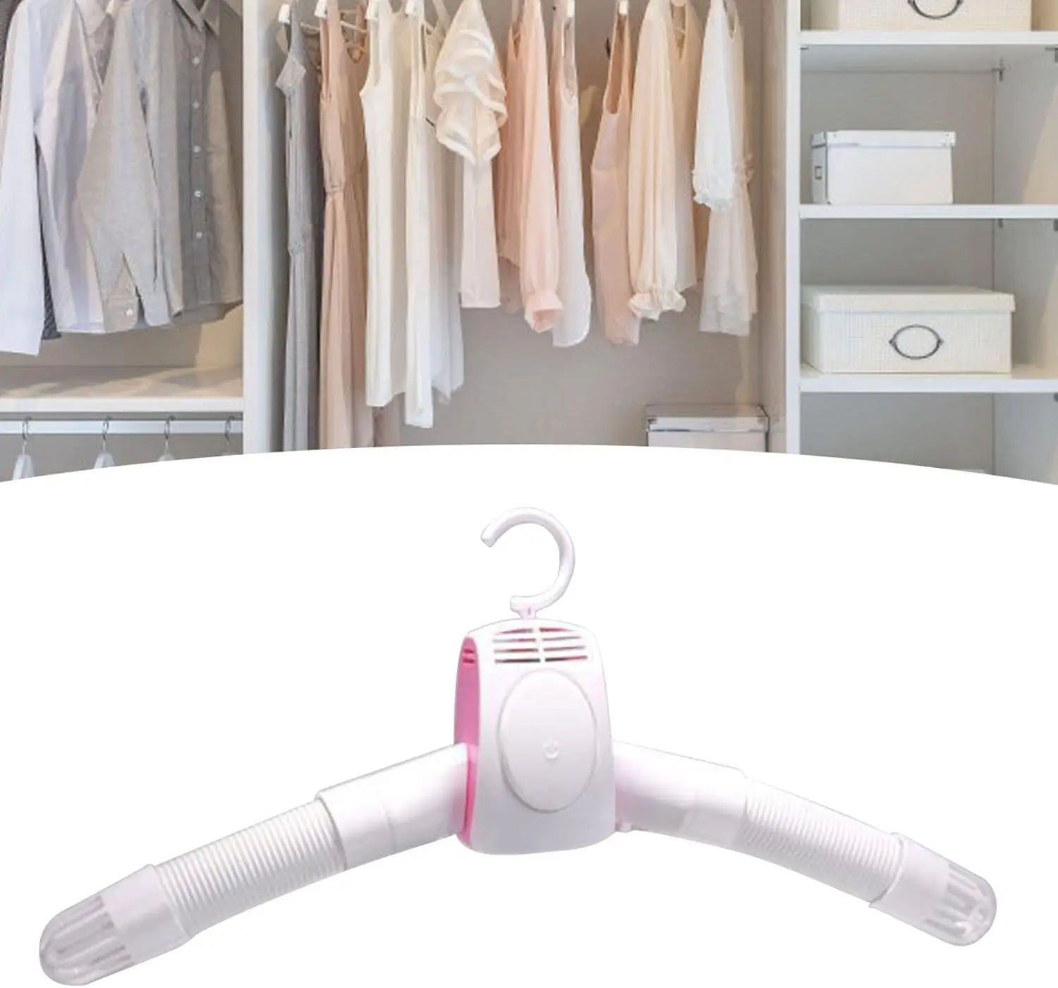 

Portable Electric Clothes Dryer, Smart Hanger for Travel & Home – White