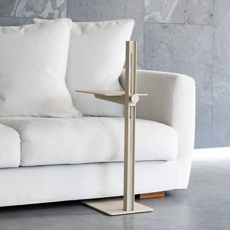 A few small apartments by the sofa, wrought iron corners, metal adjustable height, coffee table, multi-functional bookshelf,