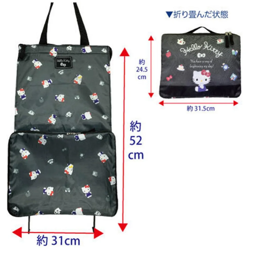 Sanrios My Melody Foldable Portable Vegetable Shopping Bag Wheels Anime Kawaii Hellokittys Large Capacity Portable Travel Bag