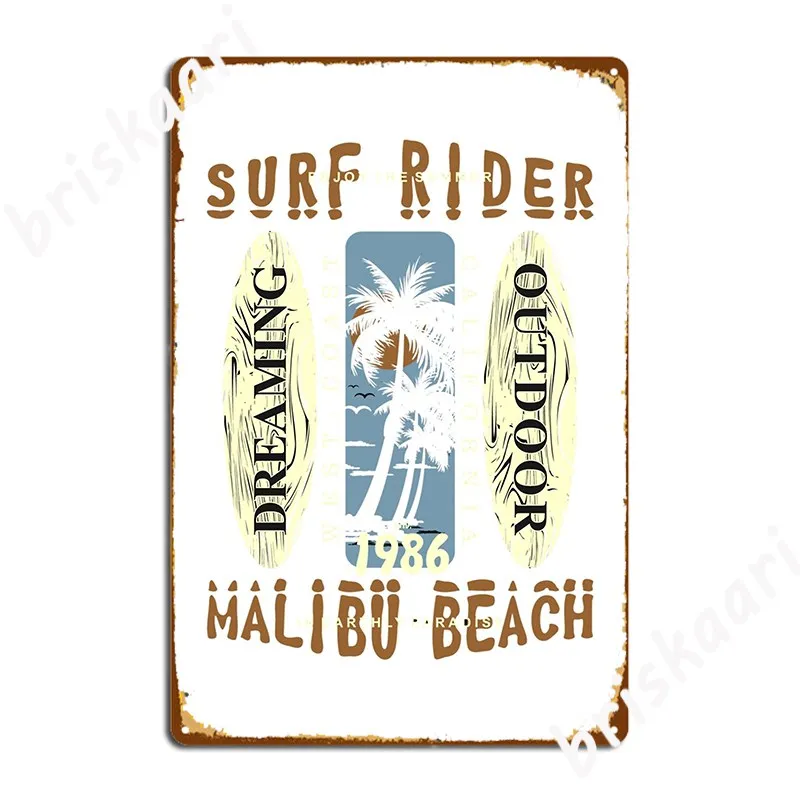 Malibu Beach California Metal Plaque Poster Cinema Plaques Club Party Personalized Tin Sign Poster