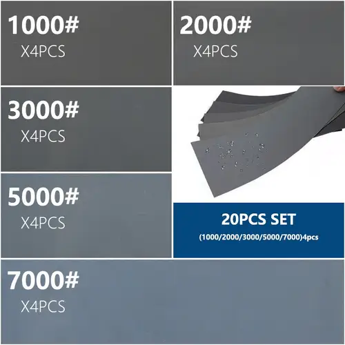 XCAN Sandpaper Set Water Dry Sanding Paper 9x3.6 inch Abrasive Sander Paper for Wood Metal Automotive Polishing - Image 15