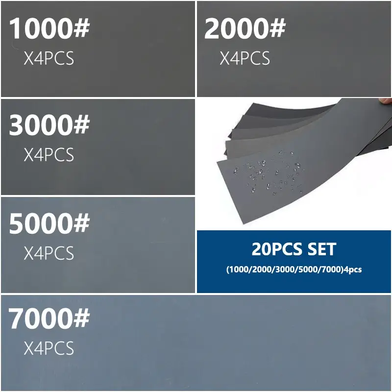 XCAN Sandpaper Set Water Dry Sanding Paper 9x3.6 inch Abrasive Sander Paper for Wood Metal Automotive Polishing - Image 15