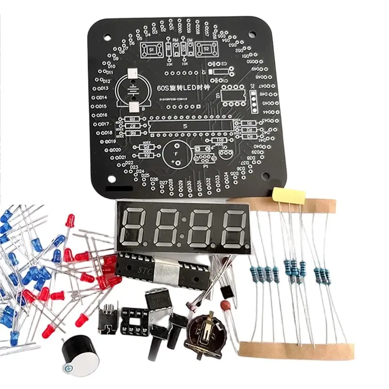 Superior For Educational For Educational Soldering Practice Clock Kit Build-Your-Own Featuring Light-Sensitive Display Rotating