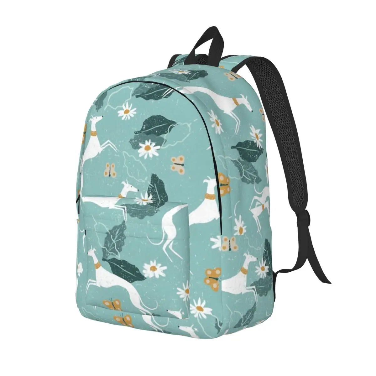 Greyhound And Butterfly Backpack Elementary High College School Student Dog Lover Book Bags Men Women Canvas Daypack Outdoor
