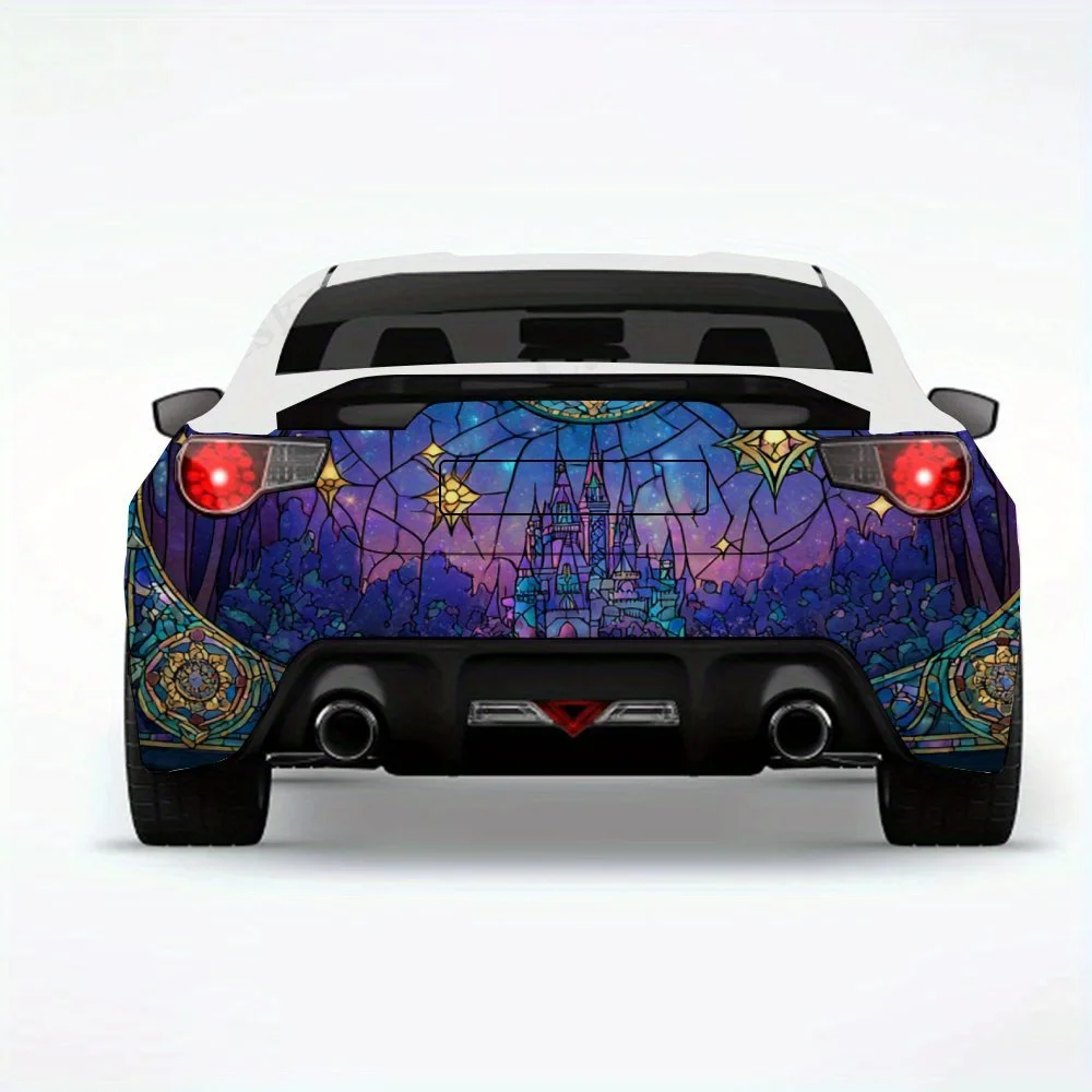 

Glass Moonlight Scene- Vinyl Decal for Car Rear, Waterproof Self-Adhesive Vinyl Stickers for Vehicle Tail andBumper, Decoration