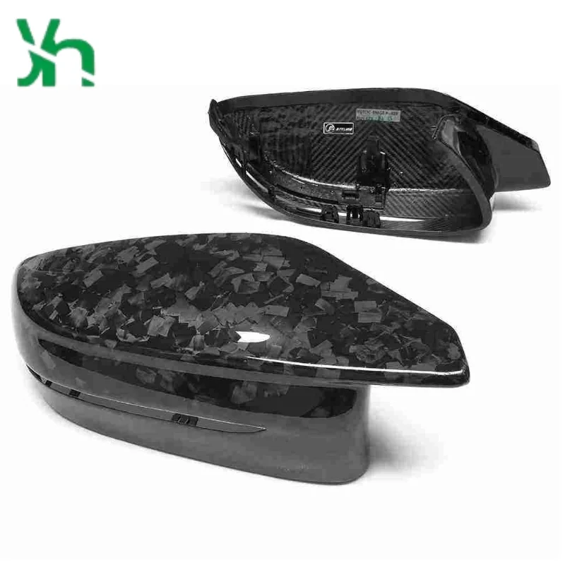 ل BMW G80 G82 G83 G87 G26 G42 I4 M2 M3 M4 2021-2024 RHD غطاء مرآة الكربون الأسود استبدال