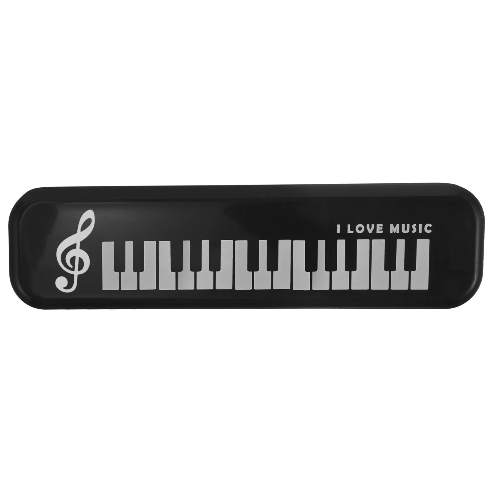 

Stylish Piano Inspired Pencil Case Plastic Stationery Box with Musical Notes Large Capacity Storage for School Office Supplies