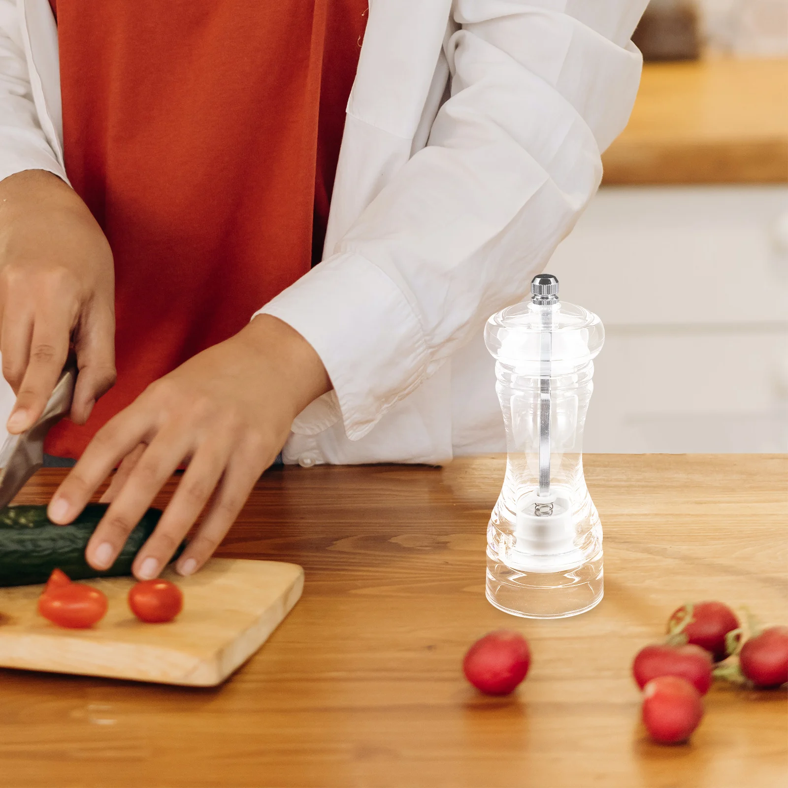 

Acrylic Pepper Grinder 5 Inch Transparent Ceramic Core Manual Salt Pepper Shaker Refillable Kitchen Gadget