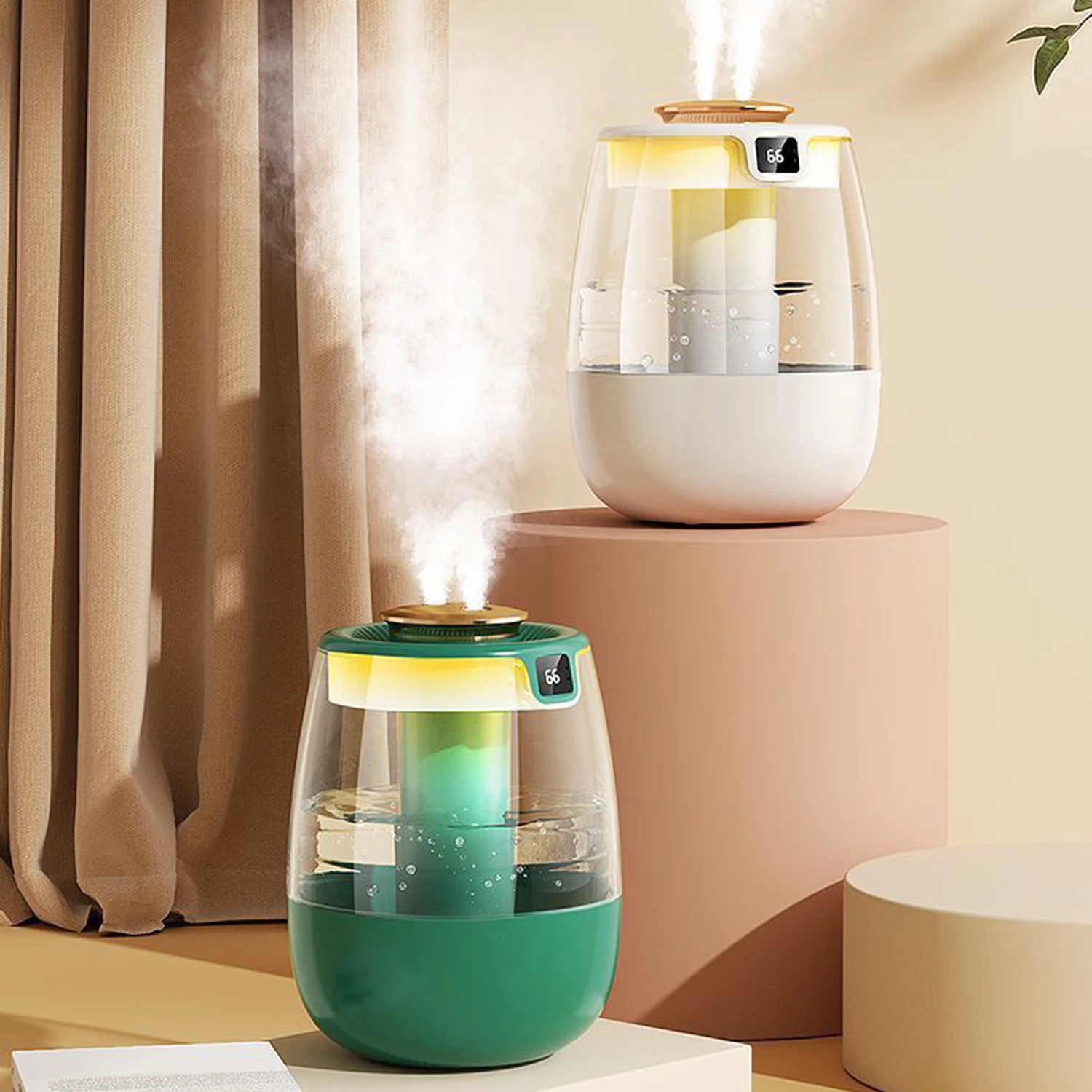 2025 Neuer Nano-Feinnebel-Luftbefeuchter für Schlafzimmer, Zuhause, Desktop, USB-Luftbefeuchter mit Stromausfallschutz und Digitalanzeige