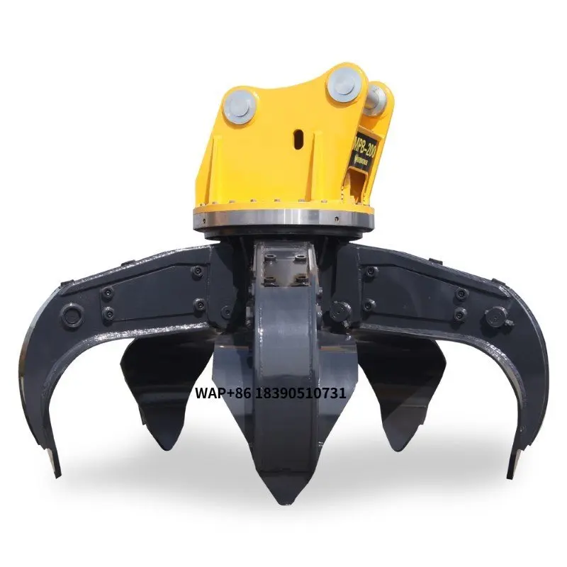 Monde Excavator Attachment Hydraulic Rotary Claw Grapple Multi Peel Clamp for CAT DOOSAN KUBOTA YANMAR IHISCE JCM XCMG LIUGONG