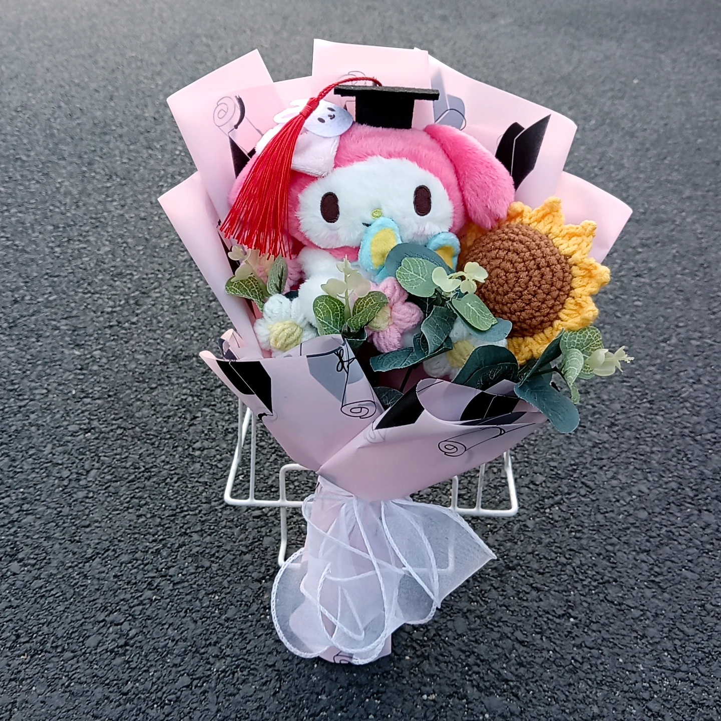 Presente de formatura Kuromi Olá Kitty Buquê Minha Melodia Cinnamoroll Com Girassol Natal Presente de Aniversário do Dia dos Namorados