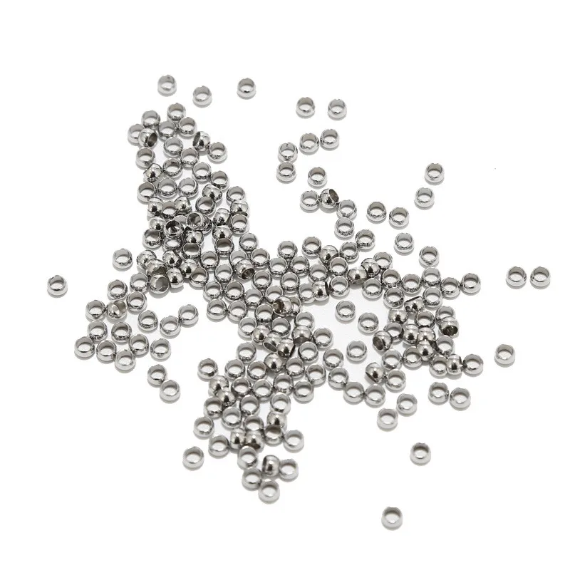 100 stks 1.5 2 2.5 3mm Stopper Spacer Kralen Rvs Positionering Bal Crimp End Kralen voor DIY Sieraden maken Levert