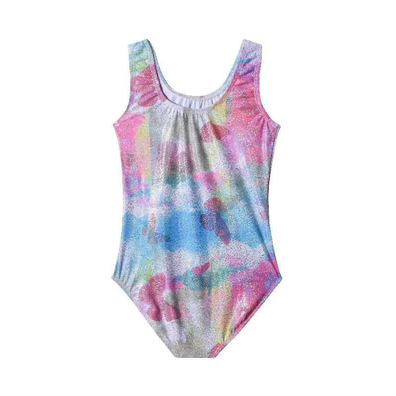 Trykoty gimnastyczne dla dziewcząt, błyszczące body, stroje sportowe dla dzieci do ćwiczeń gimnastycznych.