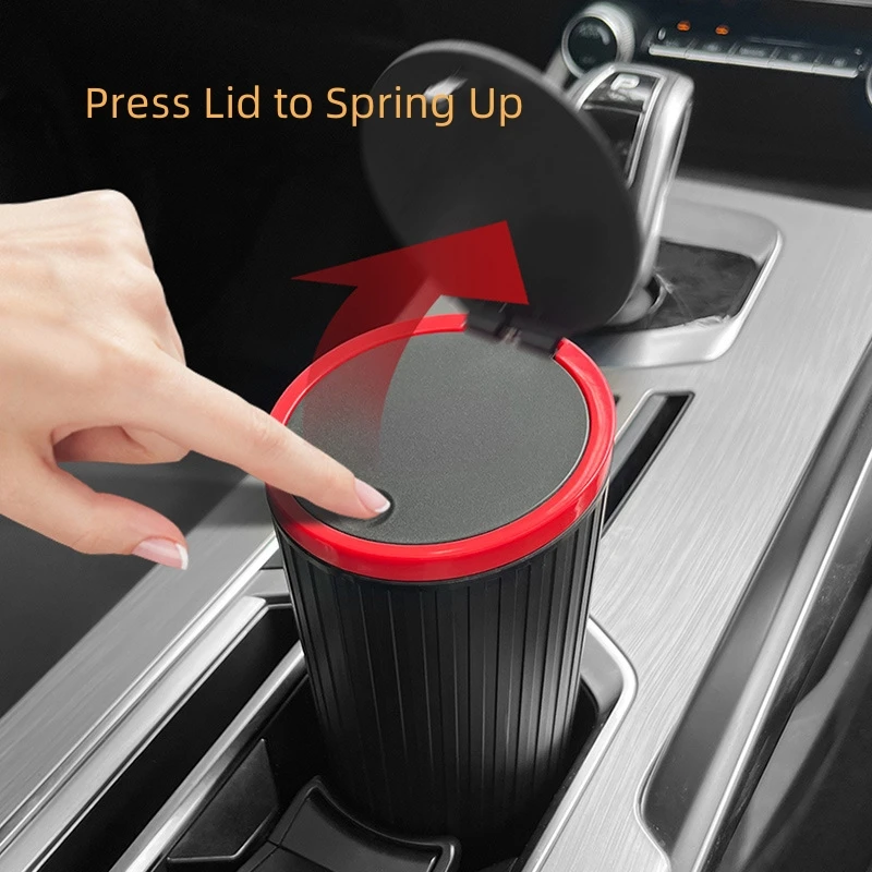 Mini Car Trash Bin, Auto Interior Rubbish Bag & Garbage Container, Compact Dust Organizer Storage Box Bucket