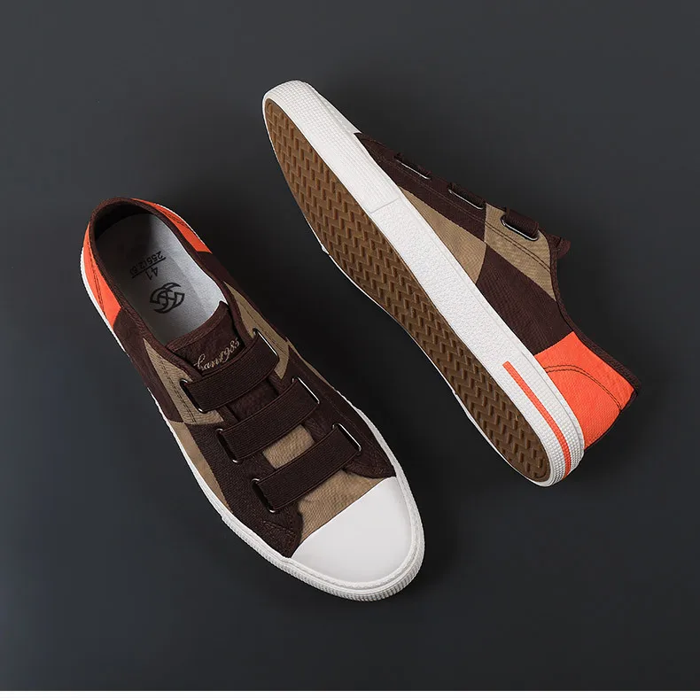 Men Vulcanized Shoes Spring New Breathable Korean Style Low Cut Versatile Canvas Lace Up Casual Vulcanized Shoes for Men