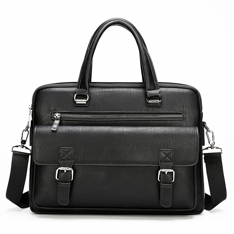 2024 Men Briefcase Bag High Quality Business Famous Brand PU Leather Shoulder Messenger Bags Office Handbag 14 inch Laptop Bag