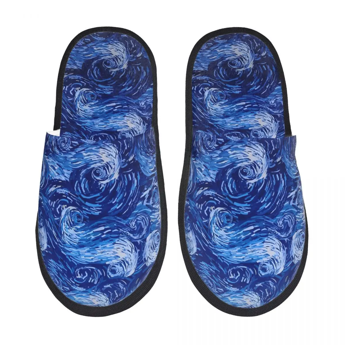 Custom Van Gogh Starry Night Comfort Scuff With Memory Foam Slippers Women Bedroom House Shoes