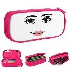 New Woman Face Game Meme Pencil Case Robloxx Pencilcases Pen Box for Student Big Capacity Bags Office Cosmetic Stationery