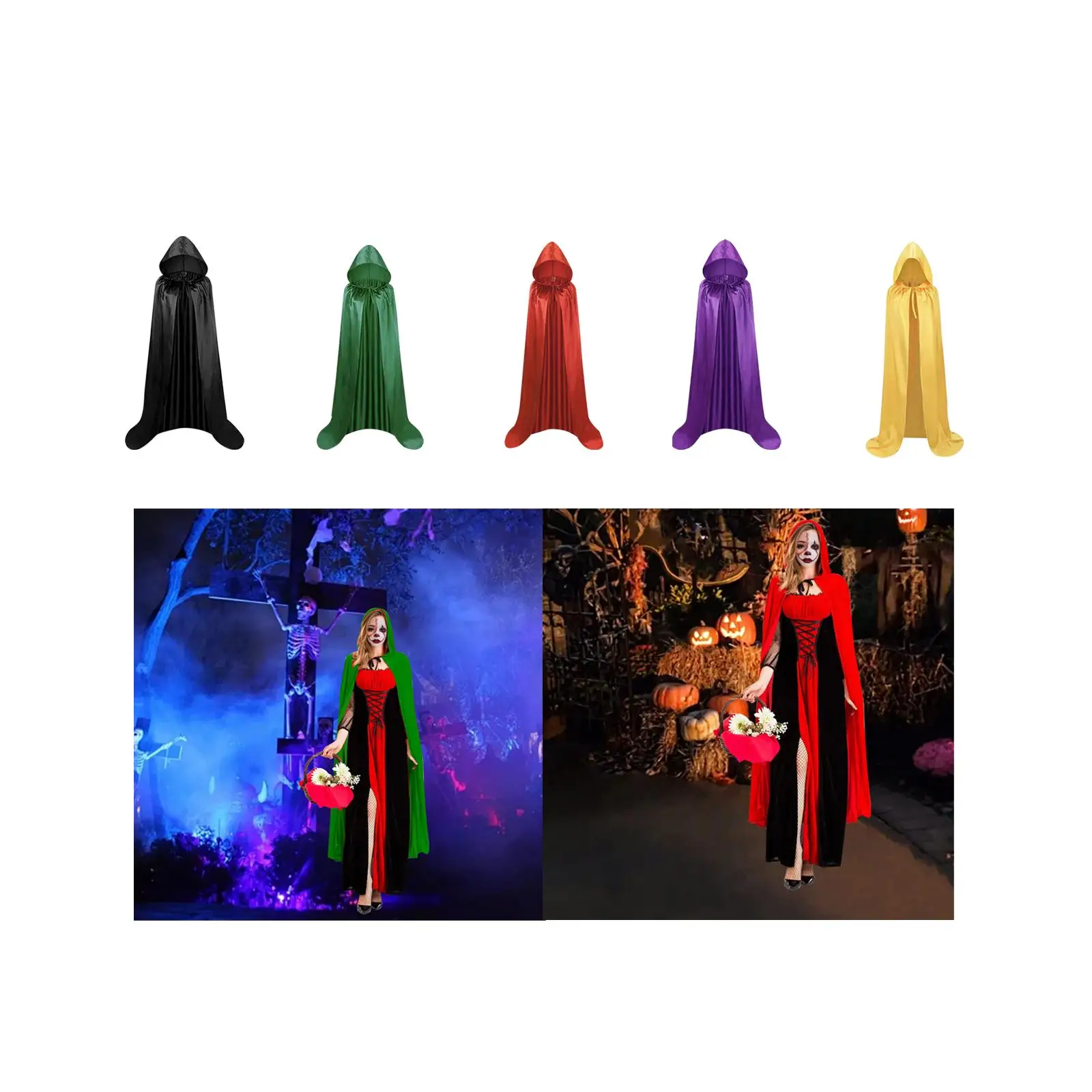 Cape à capuche pratique, légère et facile à utiliser, cape d'Halloween pour femmes et hommes