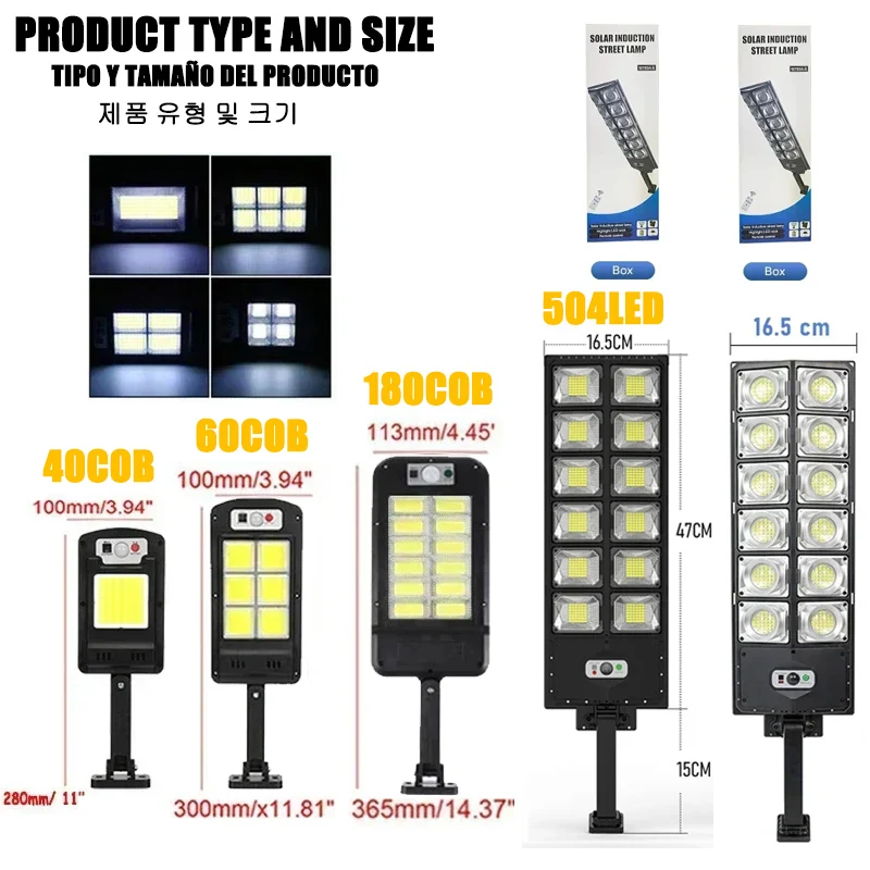 Imagem -03 - Super Large Solar Street Light Sensor de Movimento Humano Impermeável Ultra Wide Modos de Indução Lâmpada de Parede para Quintal Jardim Exterior