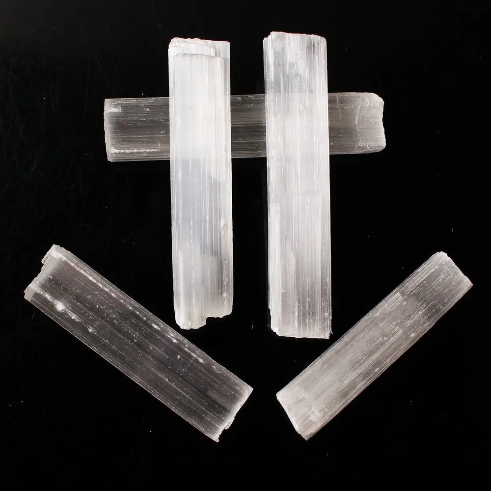 Irregular Accessory Jewelry Making Mineral Specimen Natural Gypsum Sticks Healing Stone White Selenite Wand Crystal Quartz