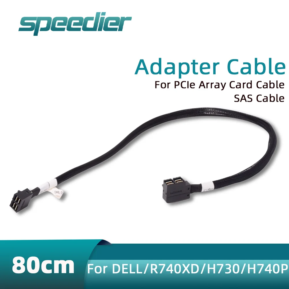 NEW 90 Degrees Angled SFF-8643 8i  Server SAS Line SFF8643 8I Data Cable for DELL R740XD H730 H740P PCIE Array Card Cord
