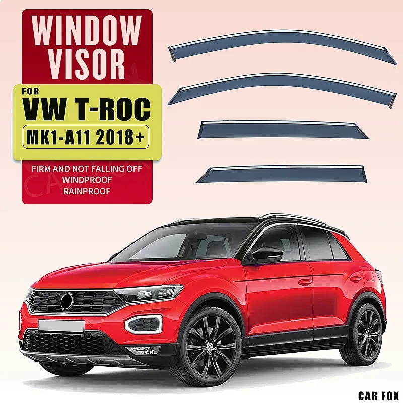 

For VW T-ROC A11 2018+ Car Window Visor Rain Sun Shade Side Windshield Awning Auto Accessories