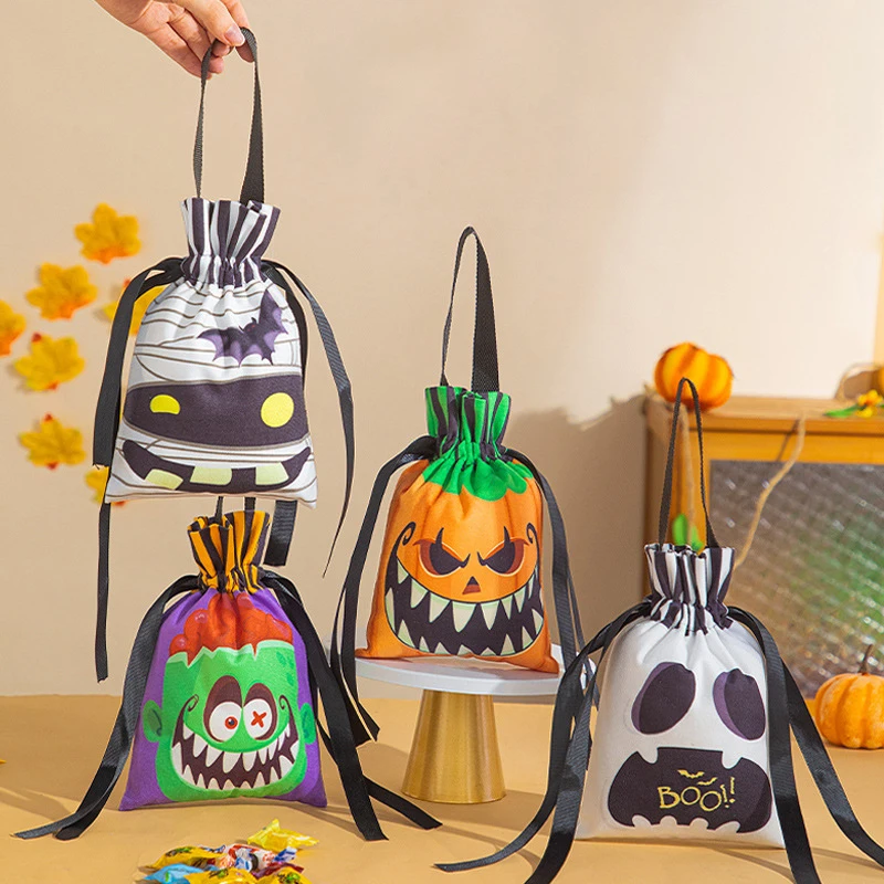 Halloween Gift Bags Decorative Children Protable Sugar Begging Pumpkin Candy Gift Pouch Or Scene Layout Dress Up Props Tote Bag