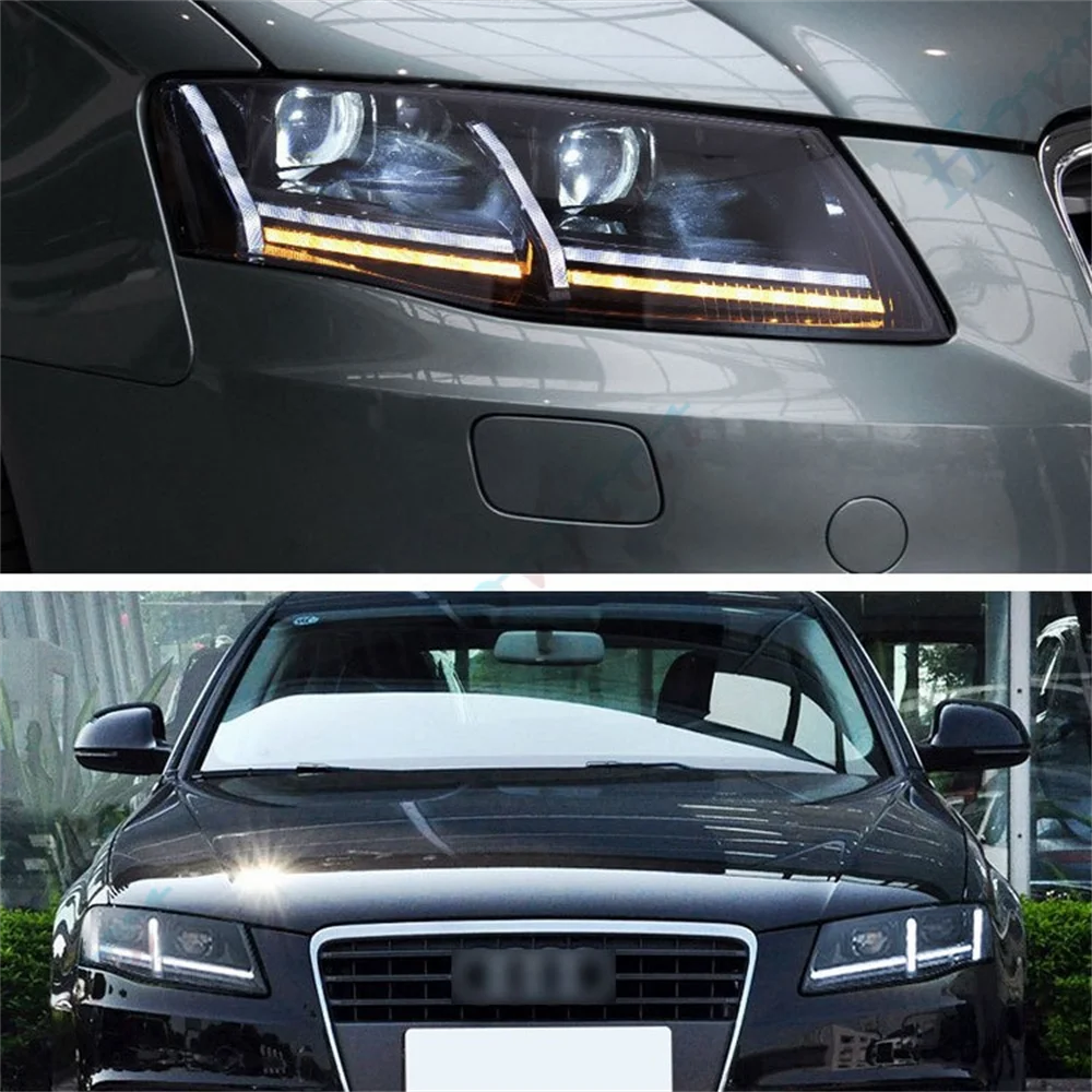 Pair LED Headlights For 2009 2010 2011 2012 Audi A4 S4 B8 Sedan Wagon Headlamps Front Lights Turn Signal DRL Head Lamp Assembly