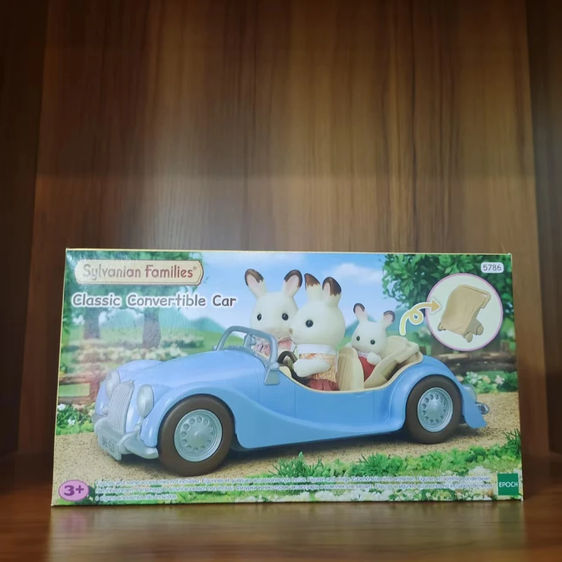 Sylvanian Families Klassische umwandelbare Auto-Simulationspuppe, Kunststoffmaterial, Oberfläche, Beflockung, Spielhaus, Kattunische Lebewesen, Spielzeug