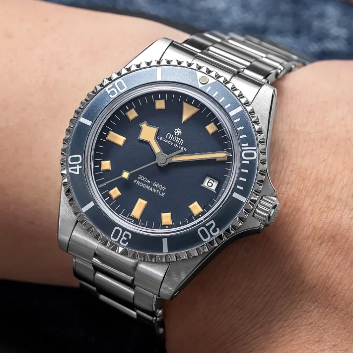THORN Men Automatic Watch 40MM Mechanical Wristwatch Diver 200m Waterproof C3 Luminous Sapphire Mirror PT5000 Aluminium Bezel