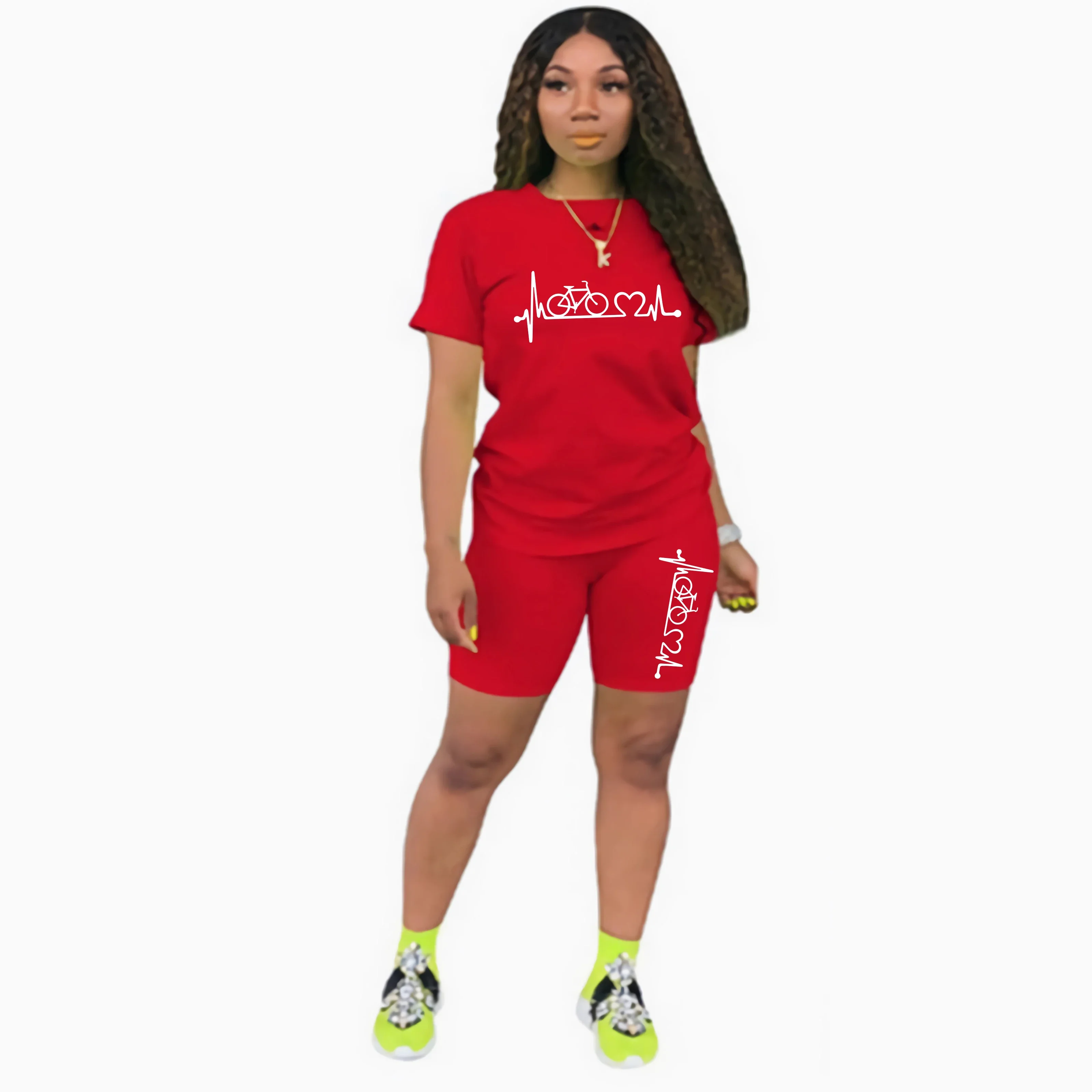 Womens Outfits Casual Vacation Short Sets Sport Jogging T-shirt+shorts 2 Piece Set Clothing Fashion 2024 Hot sales Summer Suit