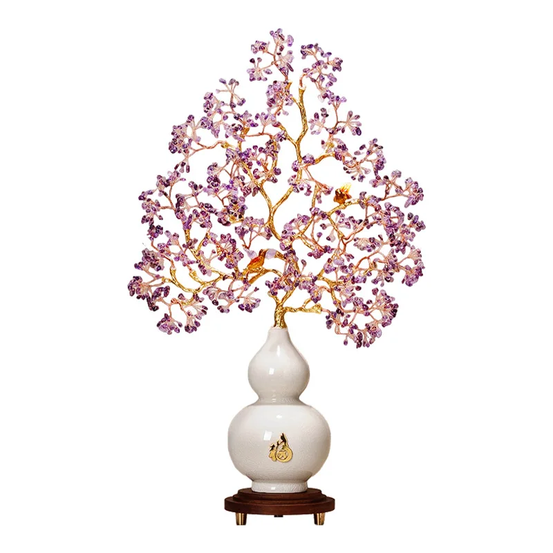 Ziqi Donglai amethyst fortune tree gourd Nafu ornament living room niche housewarming high-end entrance decoration