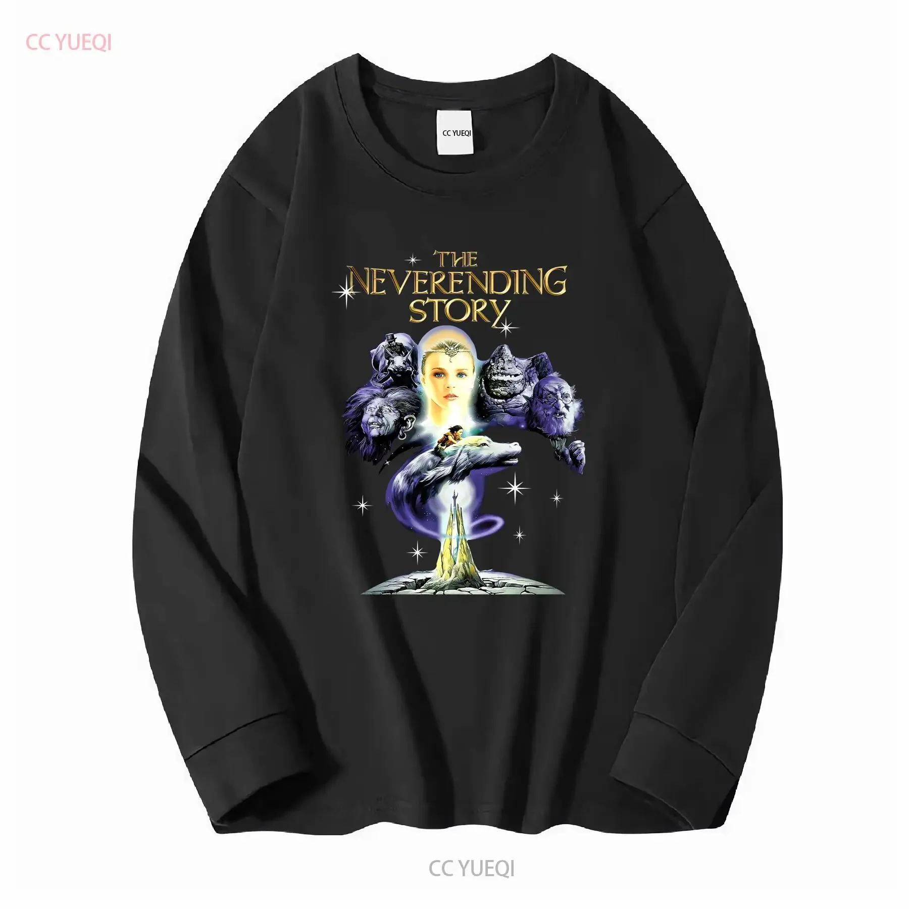 The Neverending Story T SHIRT V3 Movie Poster Colors Black All Sizes S to 5XL long or short sleeves vintage Washed Versatile