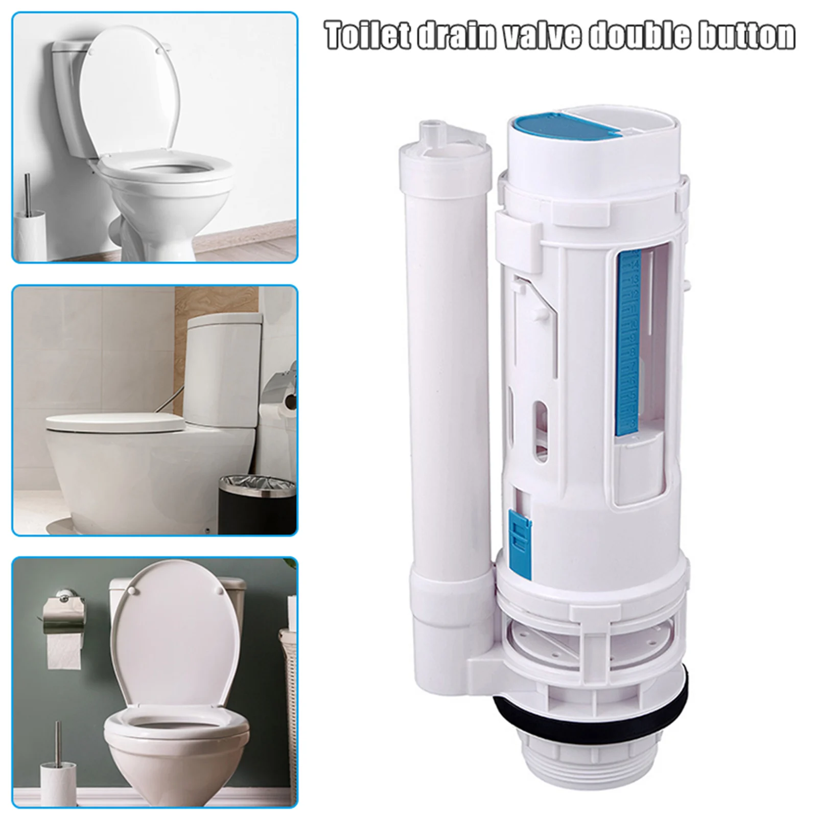 Toilet Dual Flush Valve Easy to Use Water Tank Split Push Button Accessories Suitable for Connected Side Toilet Water Tank