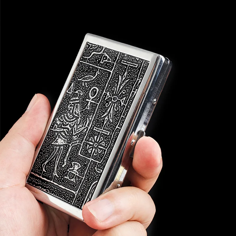 Coarse Medium Fine Three Use Creative Cigarette case Portable Metal Anti Pressure Cigarette Box Personalized men Smoking Tool