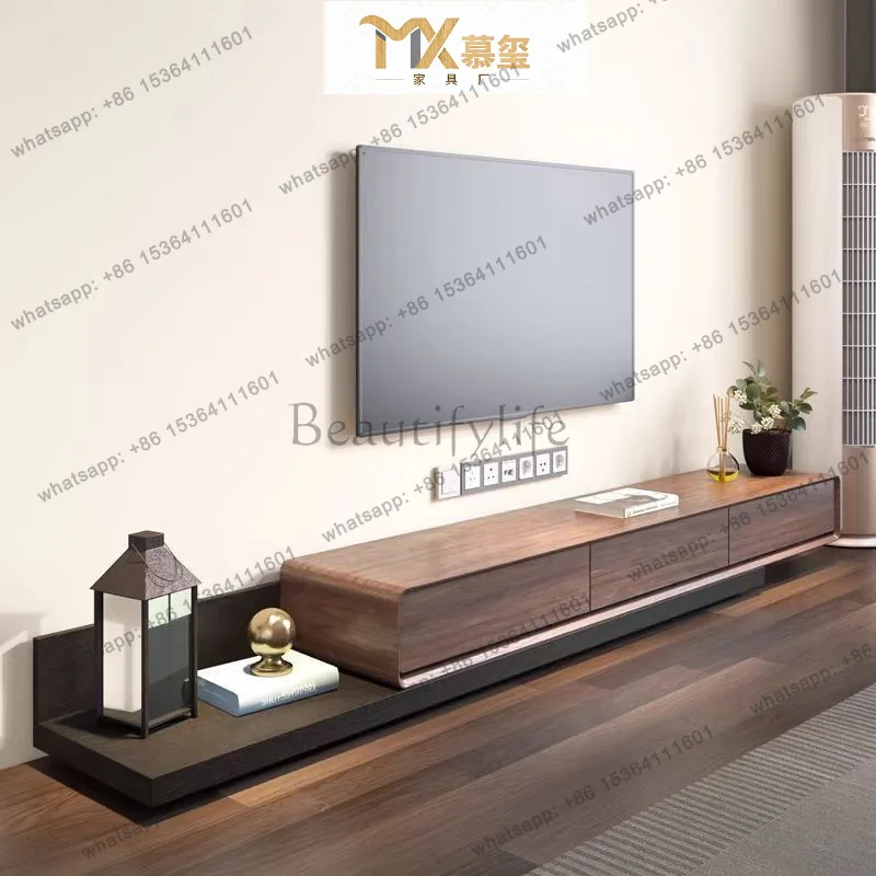 TV cabinet retractable modern simple stretching small apartment floor cabinet with drawers