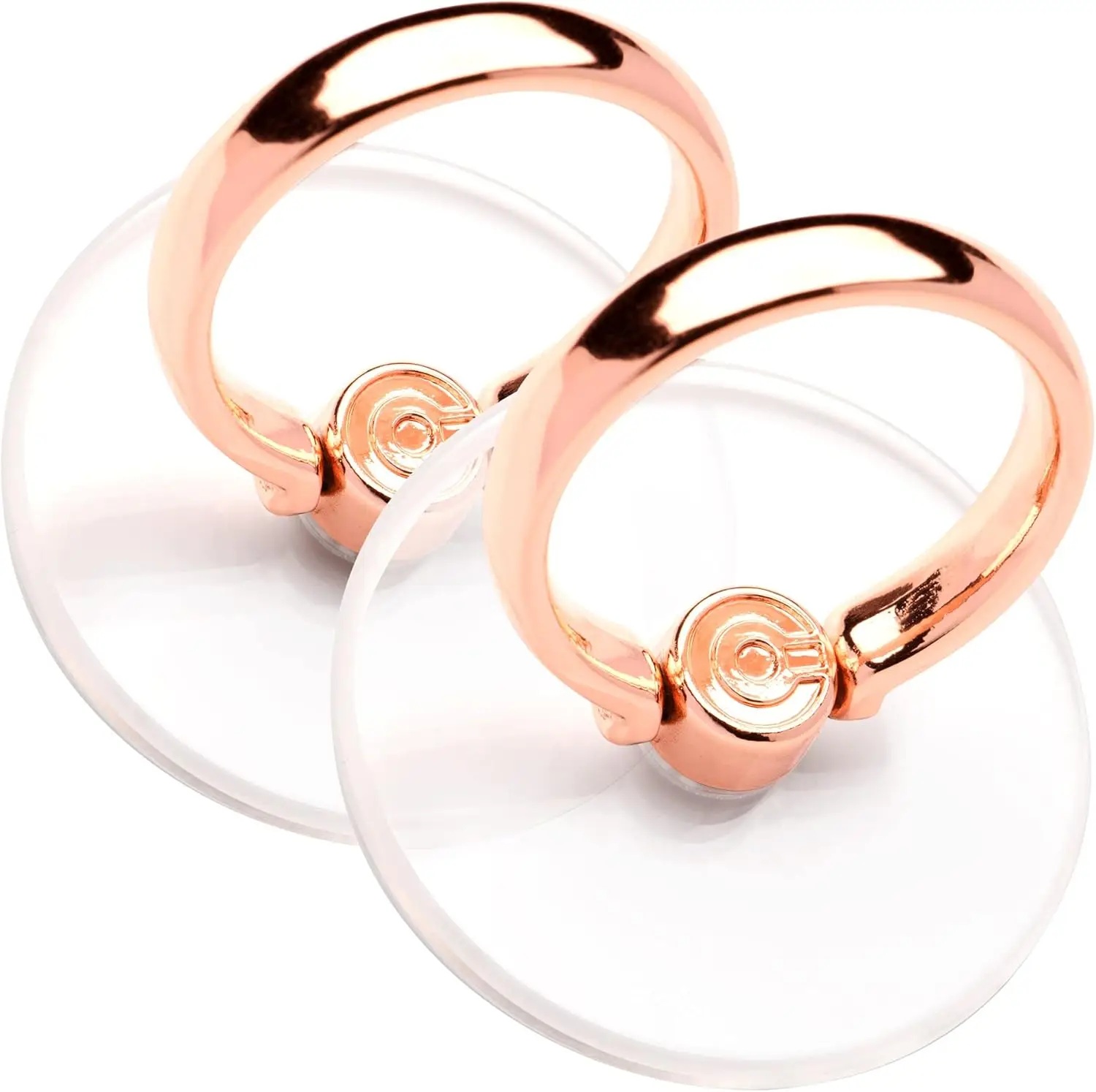 Clear Phone Ring Holder -  Cell Phone Ring Holder Transparent Stand Finger  (2 Rose Gold) Quad lock Controller stand Ring phone