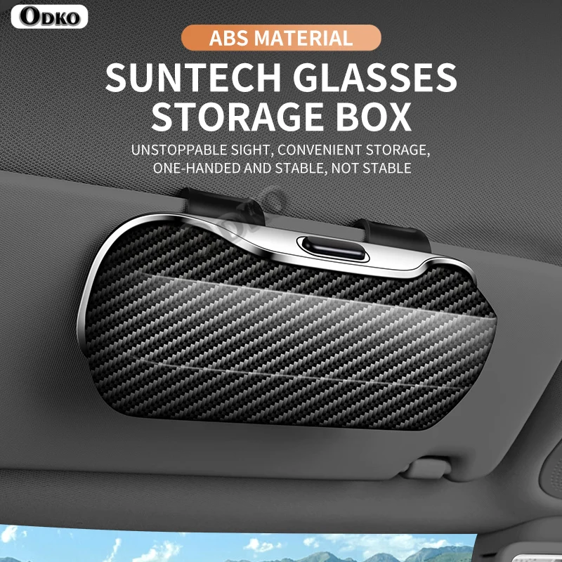 Press Switch Car Sun Visor Glasses Box for Renault Captur Koleos Kadjar Arkana Megane Dacia Duster Clio Sunglasses Storage Case