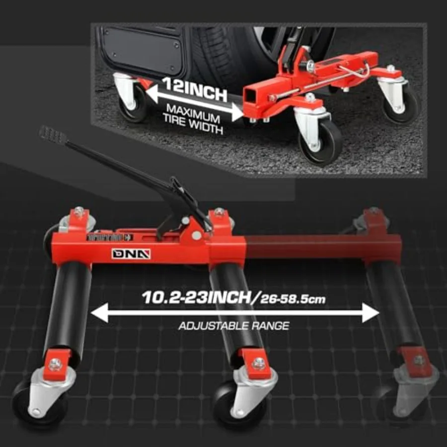 2개 세트 자동차 휠 돌리 잭 세트 기계식 1250 lbs 자동차 스키트 12인치 휠 차량 위치 조정 잭 중량급 롤러 포함