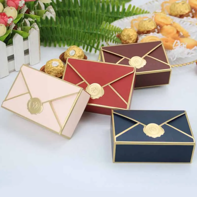 New Gift Boxes Packaging Envelope Shape Wedding Favor Gift Candy Box DIY Favors Birthday Party Christmas Jewelry Decoration