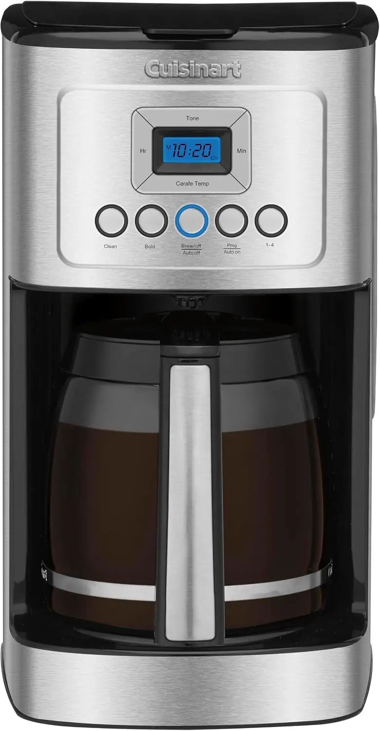Coffee Maker, Programmable, Stainless Steel, 14-Cup Glass Carafe | DCC-3200NAS, PerfecTemp coffee machine with 1-4 cup settings,