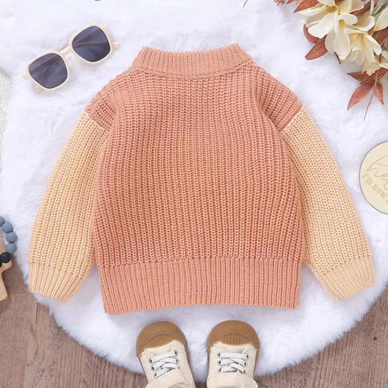 Autumn Winter Children Clothes Fashion Boy Girl Knitted Warm Sweaters Baby Casual Tops Kids Knit Pullover Shirt Infant Knitwear