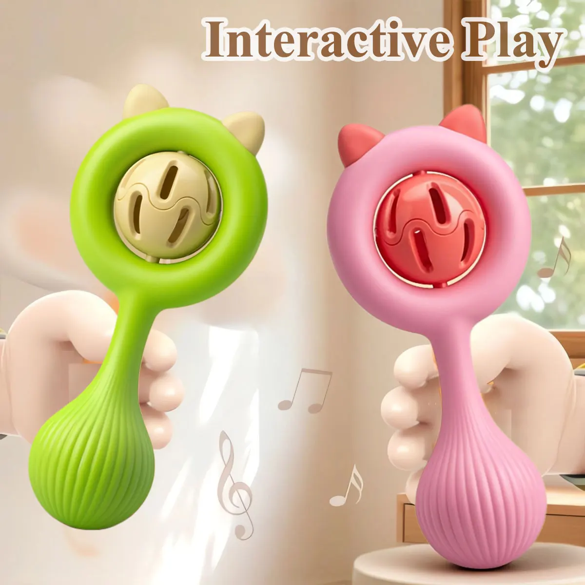 Bebê maracas/sonho de instrumento de pandeiro com som nítido brinquedo educativo precoce para crianças 18 meses + presente