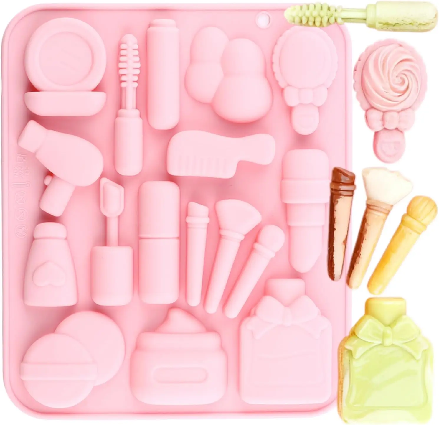 Makeup Theme Silicone Chocolate Molds Lipstick Perfume Mirror Cosmetic Brush Shaped Mold for Chocolate Candy Cake Decoration
